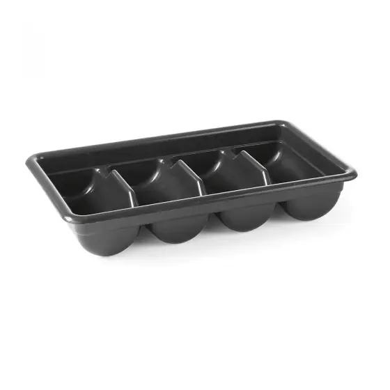 Tava suport tacamuri, 4 compartimente, Hendi, polipropilena Negru, GN 1/1, 52x29x9.5 cm Ofertă specială