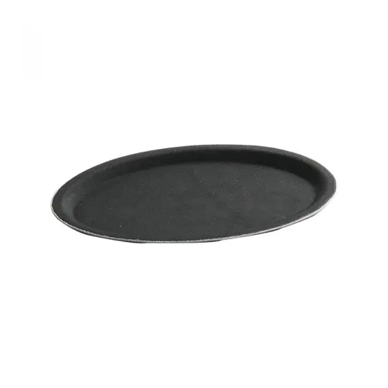 Premium Tava servire ovala, Hendi, poliester armat cu fibra de sticla, neagra, 21x29 cm