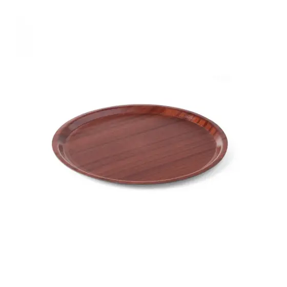 Tava Hendi pentru servire, imitatie lemn rotunda, cu margine joasa 380 mm Chilipir