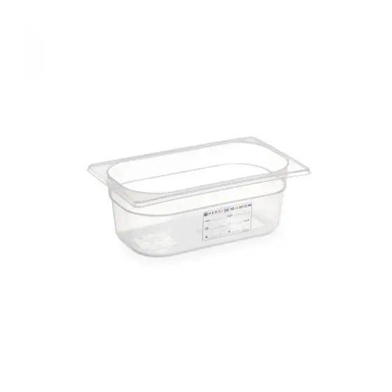 Livrare rapidă Tava gastronorm Gastronorm 1/4, 265x162x(H) 100 mm, 2.8 litri cu marcaj HACCP, polipropilena, Hendi