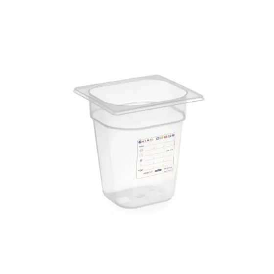 Cumpără online Tava Gastronorm 1/6, 176x162x(H)100 mm, 1.6 litri cu marcaj HACCP, polipropilena, Hendi