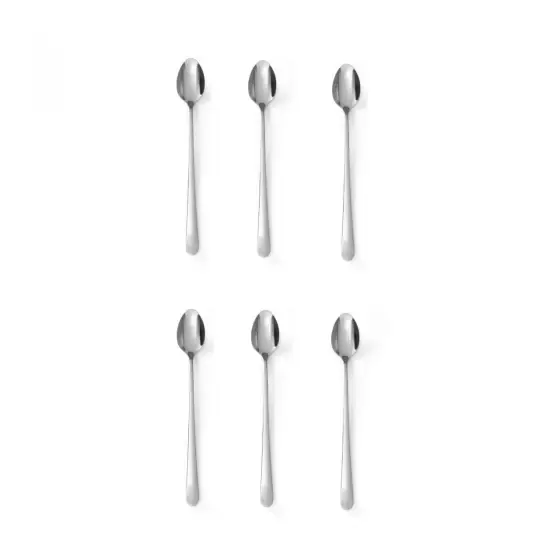 Cumpărături sigure Set 6 x lingurite cu coada lunga Sundae, (L) 19.8 cm, inox, Hendi Profi Line