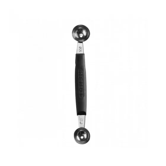 Lingurita dubla pentru ornare/fasonare fructe, legume,-Hendi, inox cu maner polipropilena, diametre 22/25 mm Ofertă de sezon