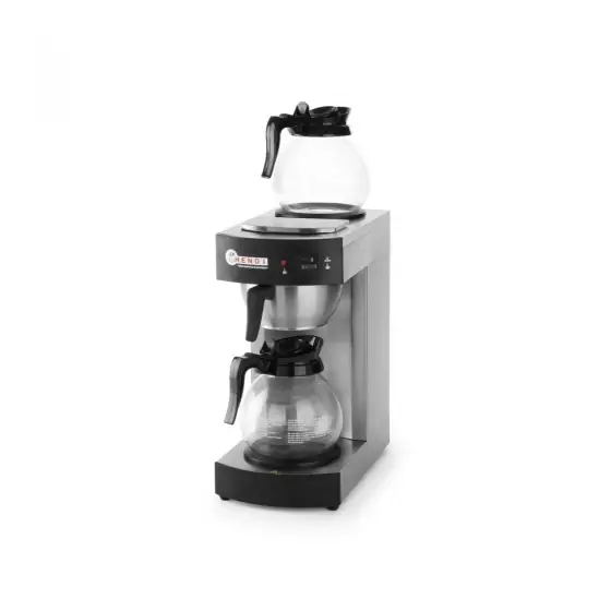 Livrare expres Cafetiera profesionala, Hendi, cana 1.8 lt, 2100W, 2 plite mentinere la cald, carcasa si suport filtru din inox