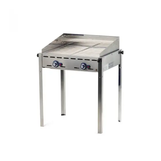 Mai ieftin Grill Hendi barbecue - Green Fire - 2 arzatoare - alimentare gaz - tava fonta si gratar