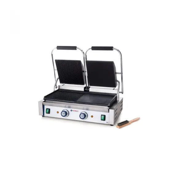 Contact grill Hendi - versiune dubla - stanga - neted si dreapta - striat, electric Retur gratuit