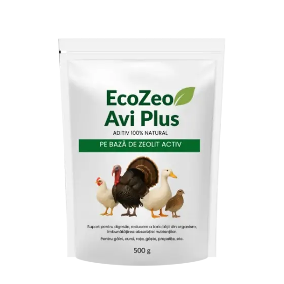 Aditiv natural si detoxifiant pentru hrana pasarilor, EcoZeo Avi Plus, 500 grame Preferatul clienților