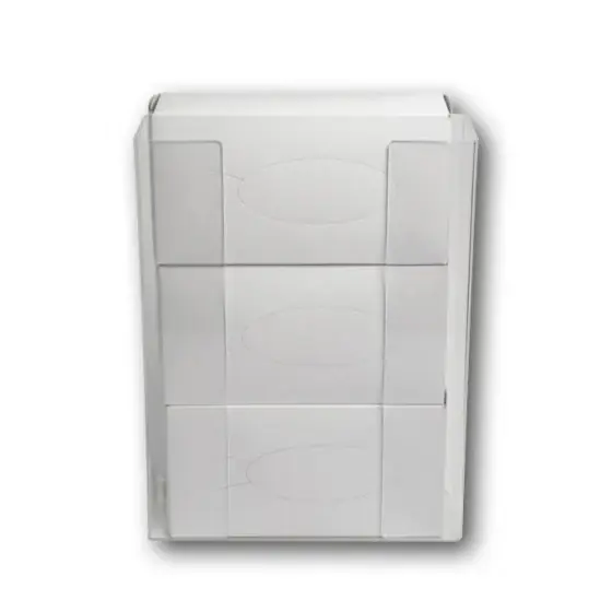 Doar azi Suport / Dispenser pentru manusi, triplu (3 compartimente), plexiglas CVET