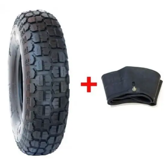Set Cauciuc + Camera Roaba - 4.00-8 (Mixt) - 6PrDungi Rosu + Albastru Preferatul clienților