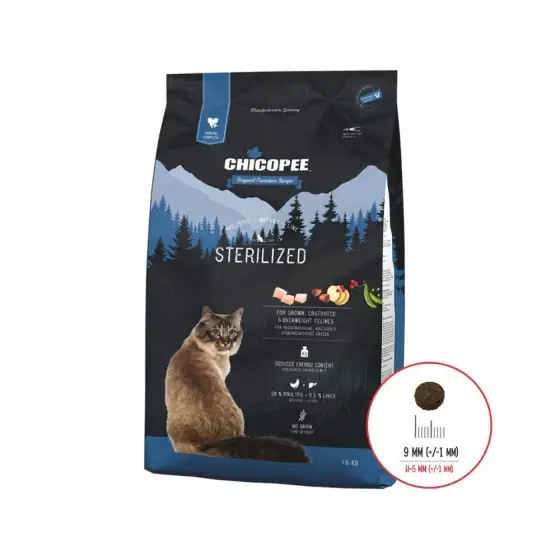 Hrana Uscata Pentru Pisici Super Premium Chicopee Hnl Sterilized 1.5Kg Preferatul clienților