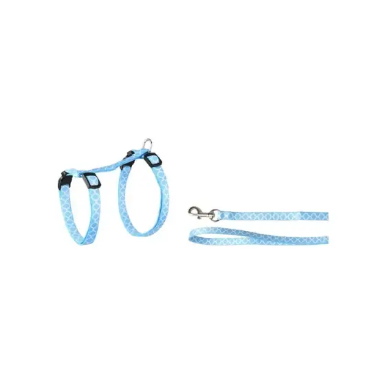 Lichidare de stoc Set Ham+Lesa Pentru Pisica Flamingo Amsi Blue 20-35Cmx10Mm