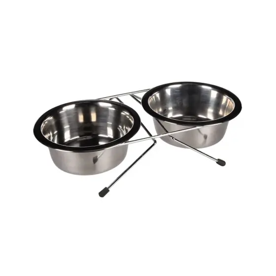 Plată securizată Suport+Castron Din Inox Pentru Caini Flamingo Dinner 11Cm