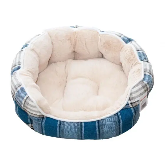 Culcus Pentru Caini Si Pisici Panza/Plush Carouri-Bej 68 X 59 X 22 Cm/ 9349-2002B Cumpărături sigure
