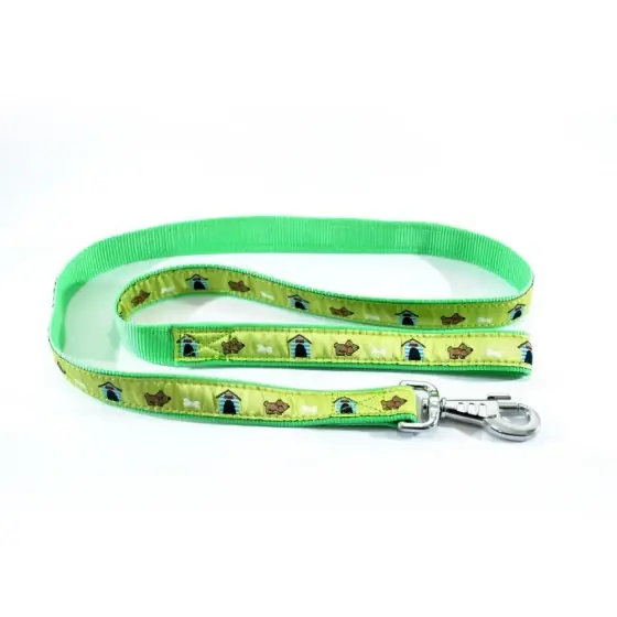 Lesa Pentru Caini Nylon Mol Cu Model Lime Green 10Mm*130Cm/L5502.101304 Super ofertă