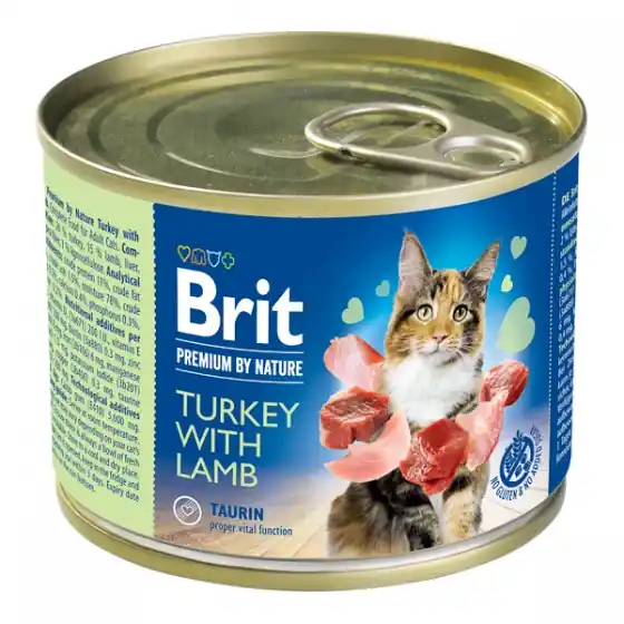 Brit Premium By Nature Cat Turkey With Lamb 200 g Doar azi