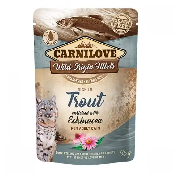 Bestseller Carnilove Cat Pouch Rich in Trout With Echinacea 85 g