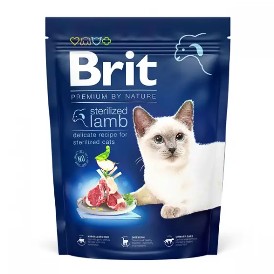 Plată securizată Brit Premium by Nature Cat Sterilized Lamb 300 g