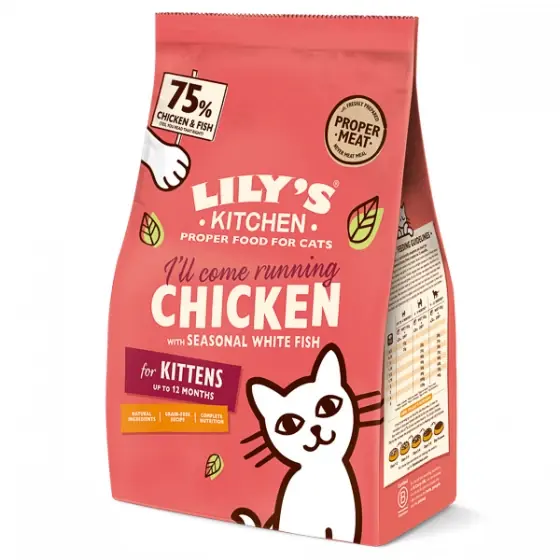 Lily's Kitchen Cat Chicken & White Fish Dry Kitten Food 800 g Nu rata