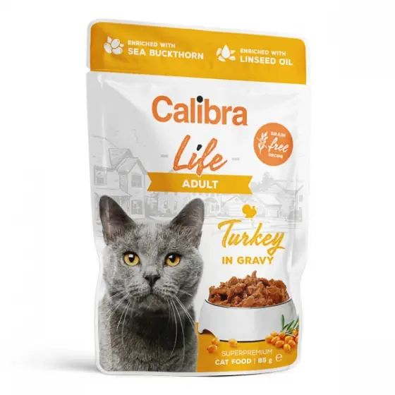 Calibra Cat Life Pouch Adult Turkey in Gravy 85 g Mai ieftin