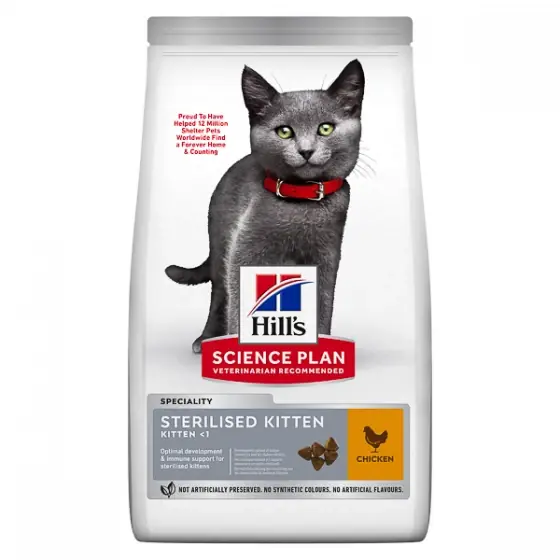 Preferatul clienților Hill's SP Feline Kitten Sterilised Chicken 1.5 kg
