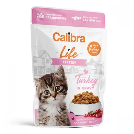 Ofertă limitată Calibra Cat Life Pouch Kitten Turkey in Gravy 85 g