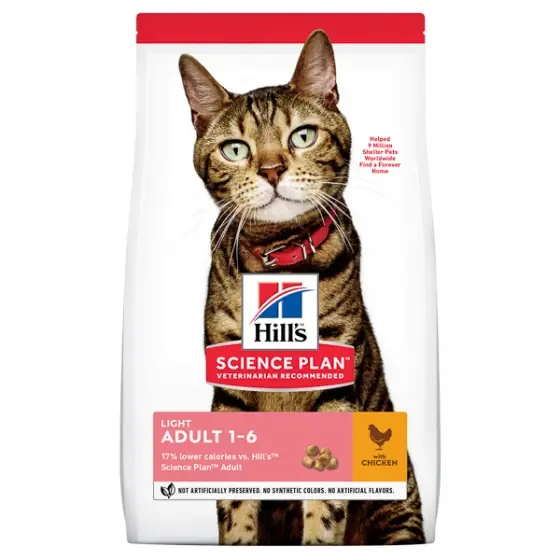 Calitate înaltă Hill's SP Feline Adult Light Chicken 10 kg