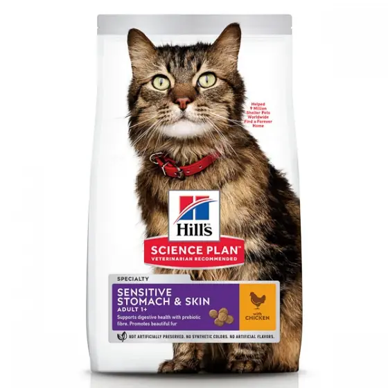Comandă acum Hill's SP Feline Adult Skin and Stomach Chicken 300 g