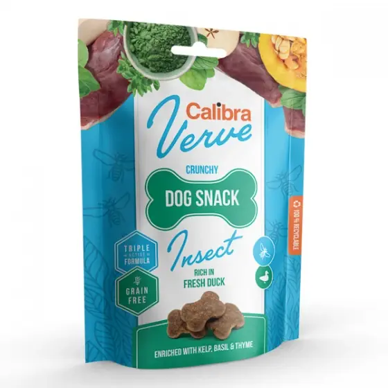 Calibra Dog Verve Crunchy Snack Insect & Fresh Duck 150 g Promoție
