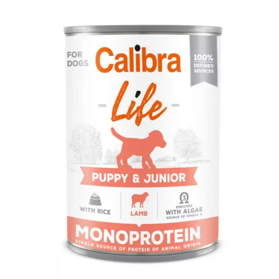 Calibra Dog Life Can Puppy & Junior Lamb & Rice 400 g Retur gratuit