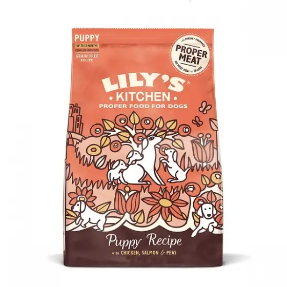 Cel mai vândut Lily's Kitchen Dog Chicken & Salmon Puppy Recipe Dry Food 1 kg