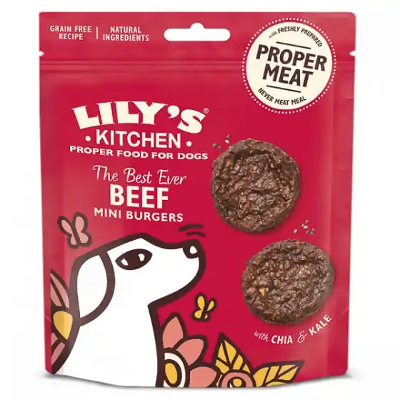 Lily's Kitchen the Best Ever Beef Mini Burgers Dog Treats 70 g Nu rata