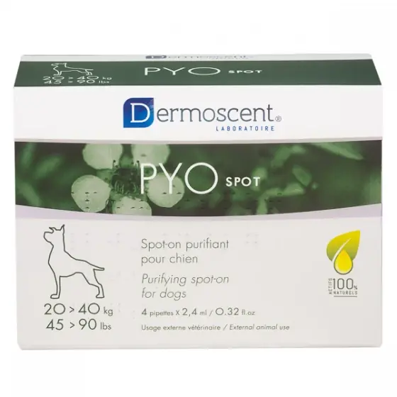 Expediere rapidă Dermoscent PYOspot 20-40 kg x 4 pipete