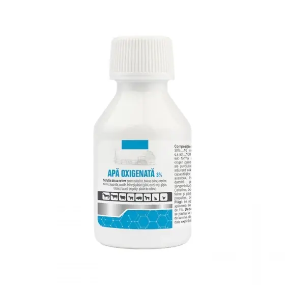 Cumpără acum Apa oxigenata 3%, solutie externa de uz veterinar, 100 ml