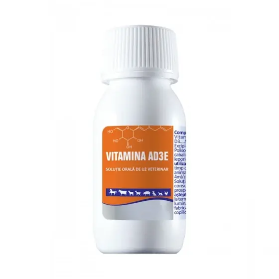 Solutie orala cu multivitamine pentru animale, Vitamina AD3E, 50 ml Ofertă exclusivă