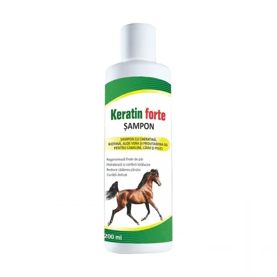 Livrare expres Sampon pentru cabaline, caini si pisici, Keratin Forte, 200 ml