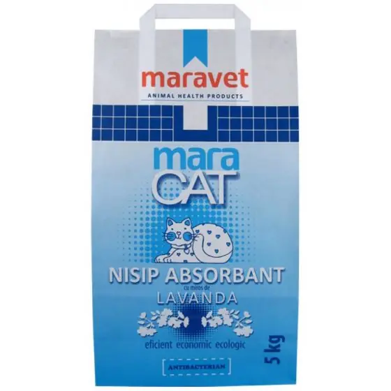Reducere de preț Nisip litiera pisici, Maravet Maracat, Absorbant Bentonita Lavanda, 5 Kg