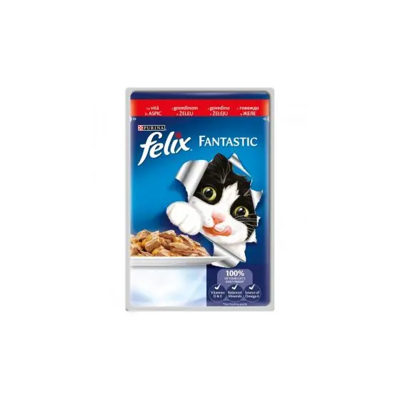 Hrana umeda pentru pisici, Felix Fantastic, vita, set 6 x 100 gr Comandă acum