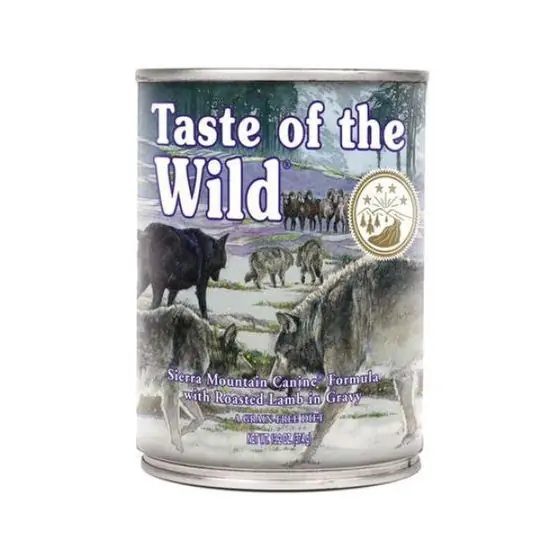 Reducere extra Hrana umeda pentru caini, Taste Of The Wild Sierra Mountain, Conserva 4 x 390 gr.
