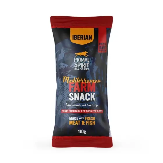 Doar azi Snack pentru câine Mediterranean, Primal Spirit, cu pui și porc, 110 g