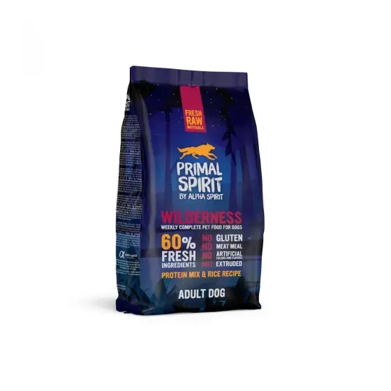 Retur ușor Hrană uscată Premium pentru câine Primal Spirit, Wilderness, cu porc, pui și pește, 1 kg