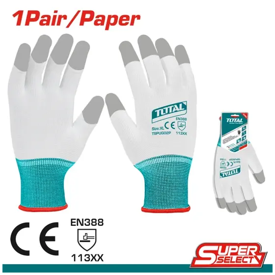 Mănuși de lucru, degete PU, TOTAL, XL Plată securizată