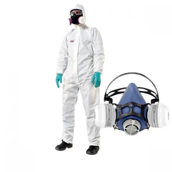 Ofertă limitată Kit Honeywell VALUAIR - Semimasca Honeywell Valuair + 1 set de filtre ABEK + 1 Combinezon antichimic MUTEX, marimea M (48-50)