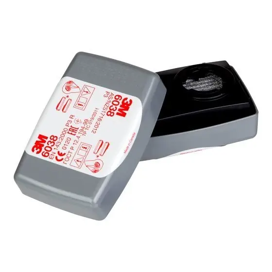 Filtre 3M P3R pentru pulberi de praf, ozon, gaze acide (sub VLM), fum de sudura - 3M 6038 P3R, 2 bucati Ofertă limitată