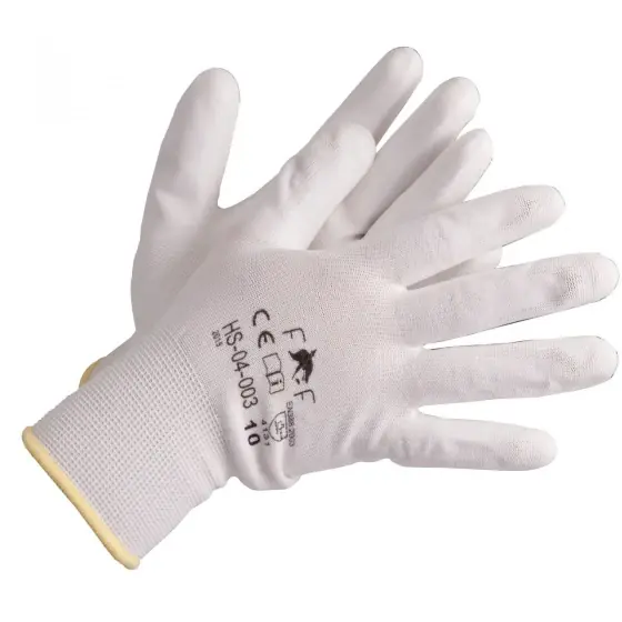 Nu rata Mănuși cu peliculă din poliuretan BuntingLight White HS-04-003, alb, 10
