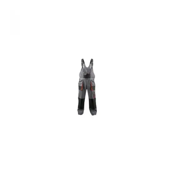 Pantalon cu pieptar Carl BE-01-004, gri/negru, 48 Expediere rapidă