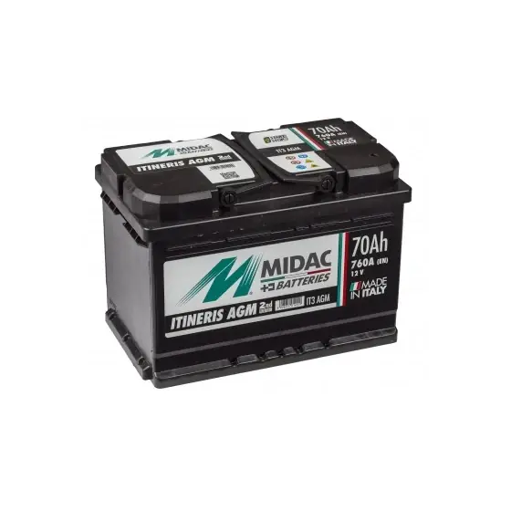 Baterie auto 70Ah Midac Itineris AGM Start-Stop, 278x175x190, 760A, 12V Nu rata