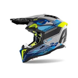Preț redus Casca Enduro - Mx Airoh Aviator 3 Silver Chrome Wave 2021