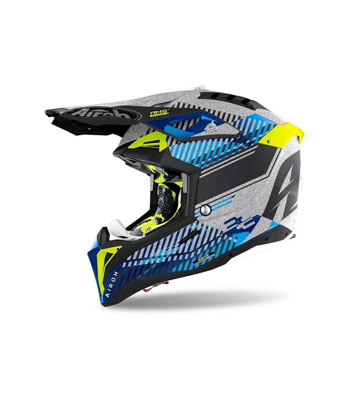 Preț redus Casca Enduro - Mx Airoh Aviator 3 Silver Chrome Wave 2021