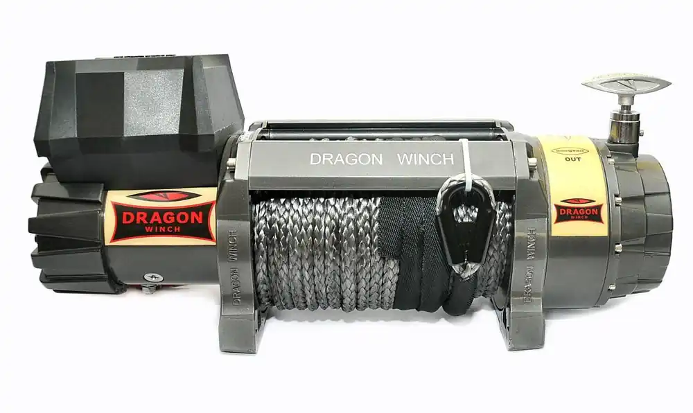 Premium Troliu Dragon Winch Highlander 9000 HD 12V cu cablu sintetic