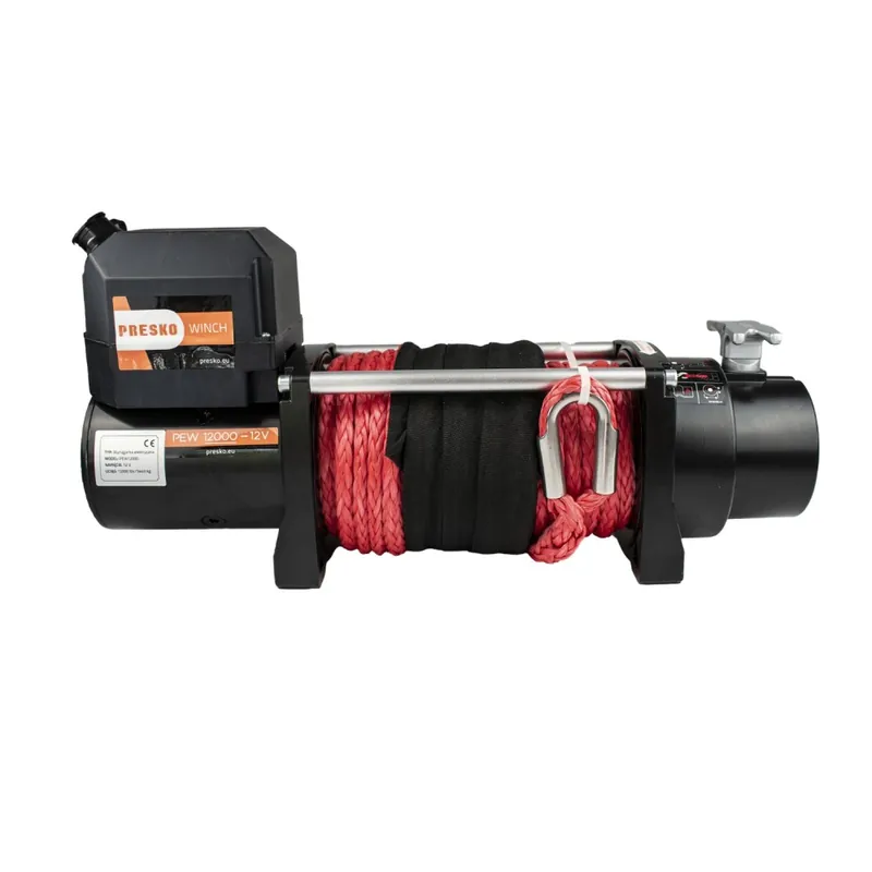 Troliu electric Presko Winch 5.5 T 12 V Coardă sintetică Noutate
